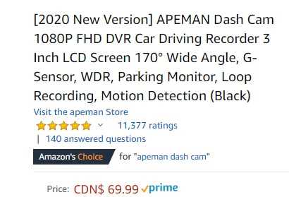 APEMAN Car Dash Cam - smartbuy365.com
